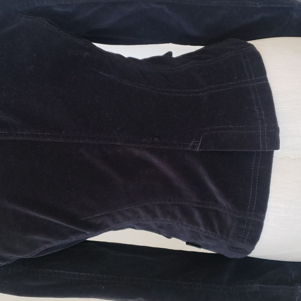TOMMY JEANS Vintage 90s Black Velvet Hourglass Blazer Jacket • Size Small - Picture 9 of 17